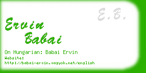 ervin babai business card